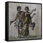 Mosaic Showing Dancing Bacchi, from Samandag-null-Framed Stretched Canvas