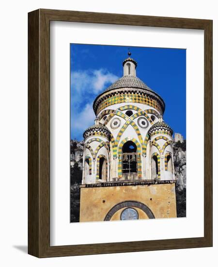 Mosaic Tiles Covering Bell Tower of St Andrew's Cathedral, Amalfi, Amalfi Coast, Campania, Italy-null-Framed Giclee Print