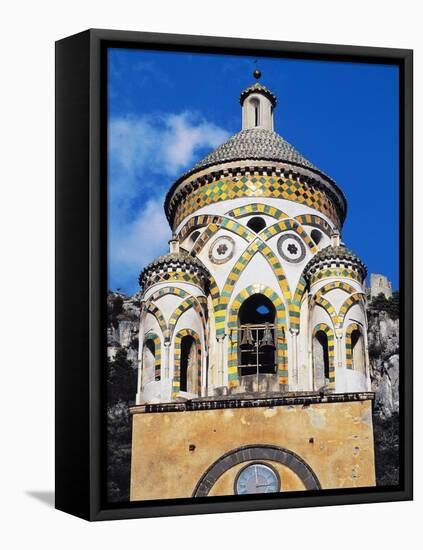 Mosaic Tiles Covering Bell Tower of St Andrew's Cathedral, Amalfi, Amalfi Coast, Campania, Italy-null-Framed Stretched Canvas