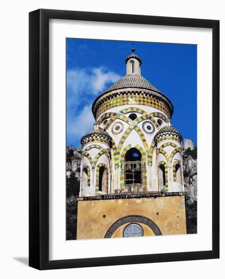 Mosaic Tiles Covering Bell Tower of St Andrew's Cathedral, Amalfi, Amalfi Coast, Campania, Italy-null-Framed Giclee Print