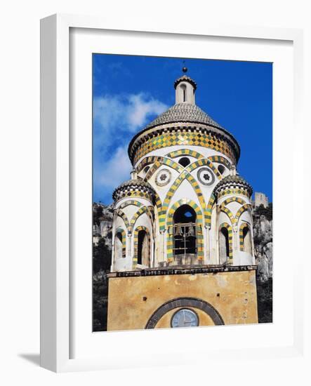 Mosaic Tiles Covering Bell Tower of St Andrew's Cathedral, Amalfi, Amalfi Coast, Campania, Italy-null-Framed Giclee Print