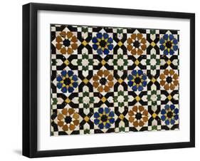 Mosaic Tilework, Zaouia Moulay Idriss, an Islamic Shrine, Fes El Bali, Fes, Morocco-Morandi Bruno-Framed Photographic Print