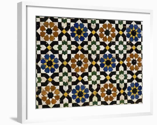 Mosaic Tilework, Zaouia Moulay Idriss, an Islamic Shrine, Fes El Bali, Fes, Morocco-Morandi Bruno-Framed Photographic Print