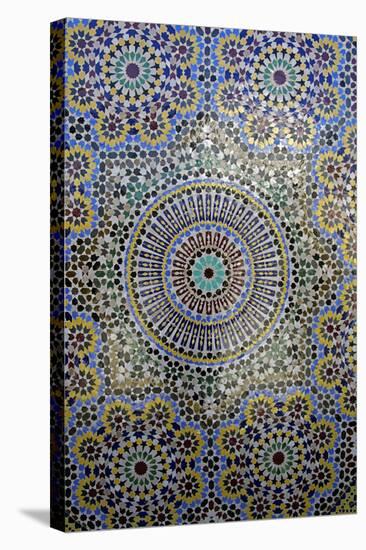 Mosaic Wall for Fountain, Fes, Morocco, Africa-Kymri Wilt-Stretched Canvas