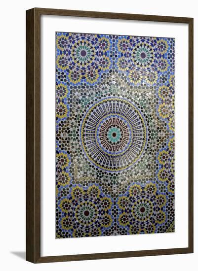 Mosaic Wall for Fountain, Fes, Morocco, Africa-Kymri Wilt-Framed Photographic Print