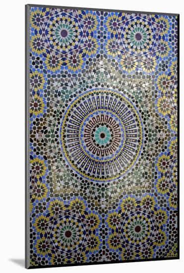 Mosaic Wall for Fountain, Fes, Morocco, Africa-Kymri Wilt-Mounted Photographic Print