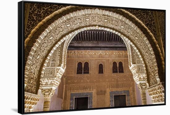 Mosaic Walls at the Alhambra Palace, Granada, Andalusia, Spain-Carlos Sanchez Pereyra-Framed Stretched Canvas