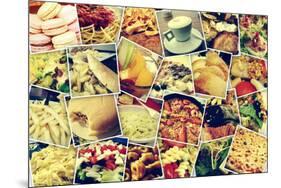 Mosaic with Pictures of Different Meals and Dishes, Shooted by Myself, Simulating a Wall of Snapsho-nito-Mounted Photographic Print