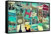 Mosaic With Pictures Of Different Places And Landmarks-nito-Framed Stretched Canvas