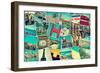 Mosaic With Pictures Of Different Places And Landmarks-nito-Framed Art Print