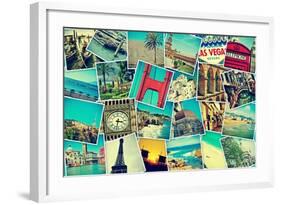 Mosaic With Pictures Of Different Places And Landmarks-nito-Framed Art Print