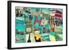 Mosaic With Pictures Of Different Places And Landmarks-nito-Framed Art Print