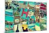Mosaic With Pictures Of Different Places And Landmarks-nito-Mounted Art Print