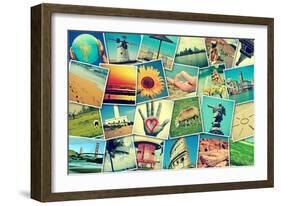 Mosaic with Pictures of Different Places and Landscapes, Shooted by Myself, Simulating a Wall of Sn-nito-Framed Photographic Print