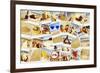 Mosaic with Pictures of Different Summer Scenes in Vintage Style.-nito-Framed Premium Photographic Print