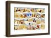 Mosaic with Pictures of Different Summer Scenes in Vintage Style.-nito-Framed Photographic Print