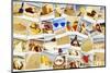 Mosaic with Pictures of Different Summer Scenes in Vintage Style.-nito-Mounted Photographic Print