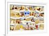 Mosaic with Pictures of Different Summer Scenes in Vintage Style.-nito-Framed Photographic Print