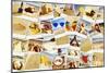 Mosaic with Pictures of Different Summer Scenes in Vintage Style.-nito-Mounted Photographic Print