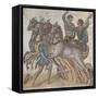 Mosaic Work Depicting a Chariot Race-null-Framed Stretched Canvas