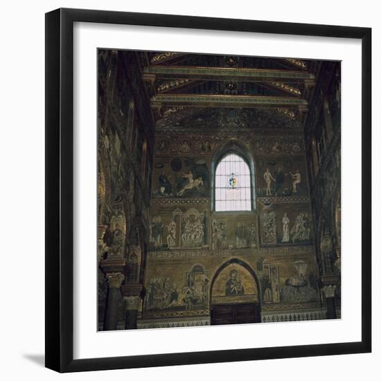 Mosaics above the west door of the Cathedral in Monreale, 12th century-Unknown-Framed Photographic Print