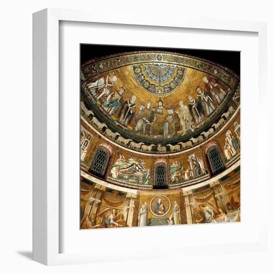 Mosaics by Pietro Cavallini, c. 1291, in Santa Maria in Trastevere Church, Rome, Italy-Pietro Cavallini-Framed Art Print