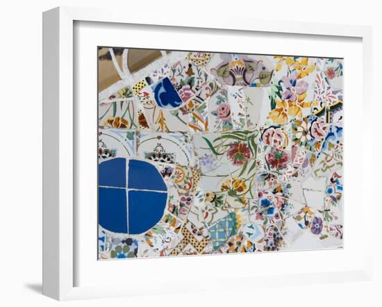 Mosaics, Guell Park (Parc Guell), UNESCO World Heritage Site, Barcelona, Spain-Nico Tondini-Framed Photographic Print