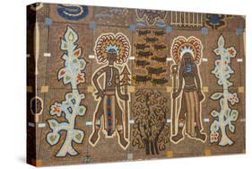Mosaics on the entrance of the National Parliament, Port Moresby, Papua New Guinea, Pacific-Michael Runkel-Stretched Canvas