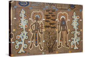 Mosaics on the entrance of the National Parliament, Port Moresby, Papua New Guinea, Pacific-Michael Runkel-Stretched Canvas