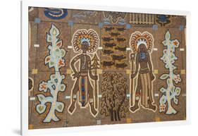 Mosaics on the entrance of the National Parliament, Port Moresby, Papua New Guinea, Pacific-Michael Runkel-Framed Photographic Print