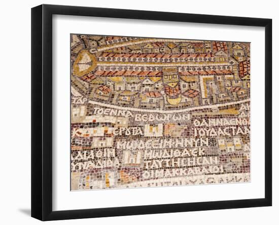 Mosaics Showing Map of Palestine, St. George Orthodox Christian Church, Madaba, Jordan, Middle East-Tondini Nico-Framed Photographic Print