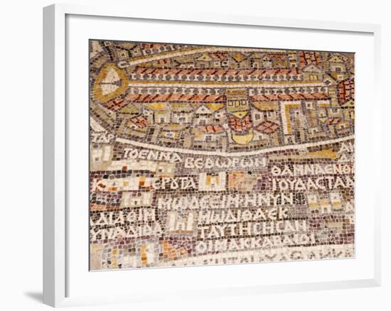 Mosaics Showing Map of Palestine, St. George Orthodox Christian Church, Madaba, Jordan, Middle East-Tondini Nico-Framed Photographic Print