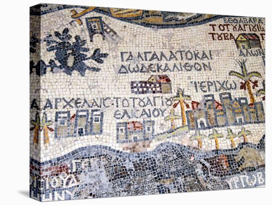 Mosaics Showing Map of Palestine, St. George Orthodox Christian Church, Madaba, Jordan, Middle East-Tondini Nico-Stretched Canvas