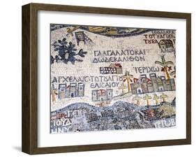 Mosaics Showing Map of Palestine, St. George Orthodox Christian Church, Madaba, Jordan, Middle East-Tondini Nico-Framed Photographic Print