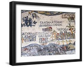 Mosaics Showing Map of Palestine, St. George Orthodox Christian Church, Madaba, Jordan, Middle East-Tondini Nico-Framed Photographic Print