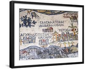 Mosaics Showing Map of Palestine, St. George Orthodox Christian Church, Madaba, Jordan, Middle East-Tondini Nico-Framed Photographic Print