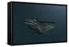 Mosasaur Swimming in Prehistoric Waters-null-Framed Stretched Canvas