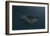 Mosasaur Swimming in Prehistoric Waters-null-Framed Premium Giclee Print