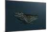 Mosasaur Swimming in Prehistoric Waters-null-Mounted Premium Giclee Print
