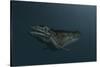 Mosasaur Swimming in Prehistoric Waters-null-Stretched Canvas