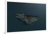 Mosasaur Swimming in Prehistoric Waters-null-Framed Art Print