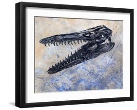 Mosasaurus Dinosaur Skull-Stocktrek Images-Framed Art Print