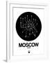 Moscow Black Subway Map-NaxArt-Framed Art Print