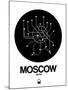 Moscow Black Subway Map-NaxArt-Mounted Art Print