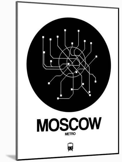 Moscow Black Subway Map-NaxArt-Mounted Art Print