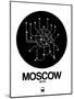 Moscow Black Subway Map-NaxArt-Mounted Art Print