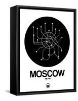 Moscow Black Subway Map-NaxArt-Framed Stretched Canvas