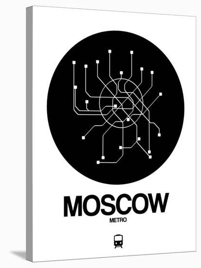 Moscow Black Subway Map-NaxArt-Stretched Canvas