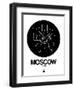 Moscow Black Subway Map-NaxArt-Framed Art Print