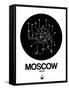 Moscow Black Subway Map-NaxArt-Framed Stretched Canvas